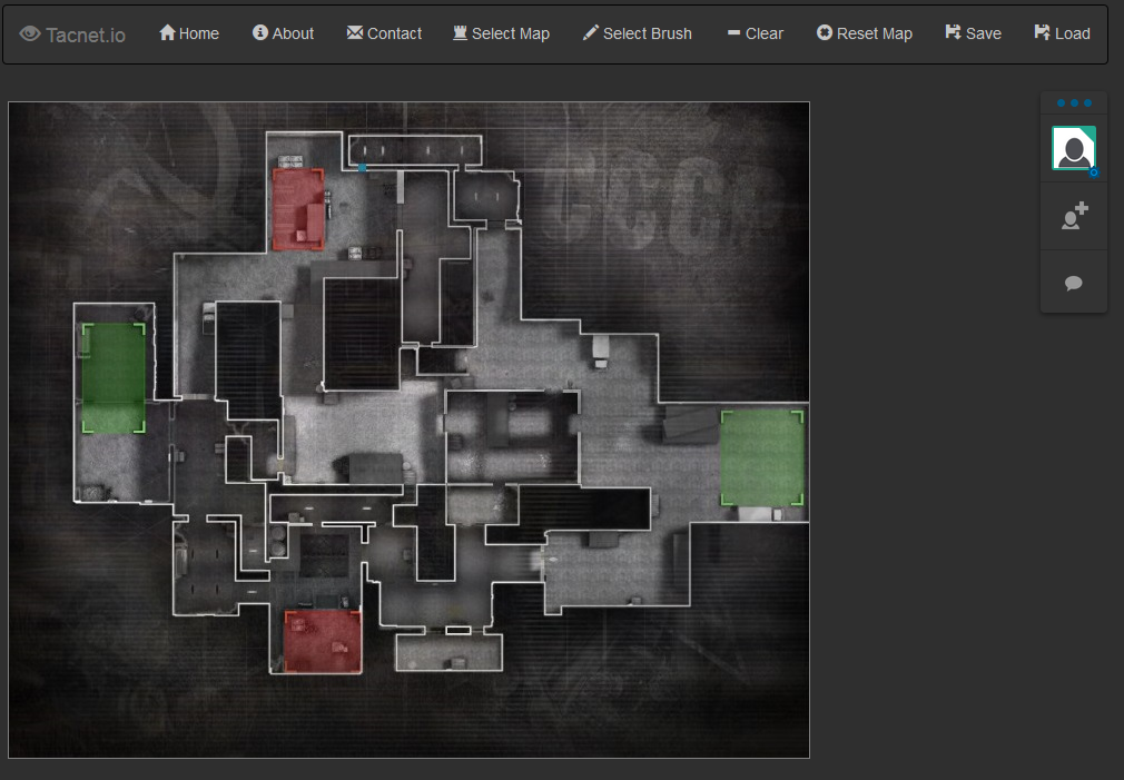 Aperçu de Tacnet, site de création de stratégie CSGO