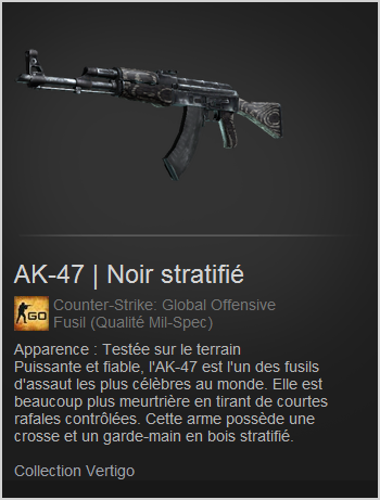 AK-47 | Black Laminate Skin CSGO