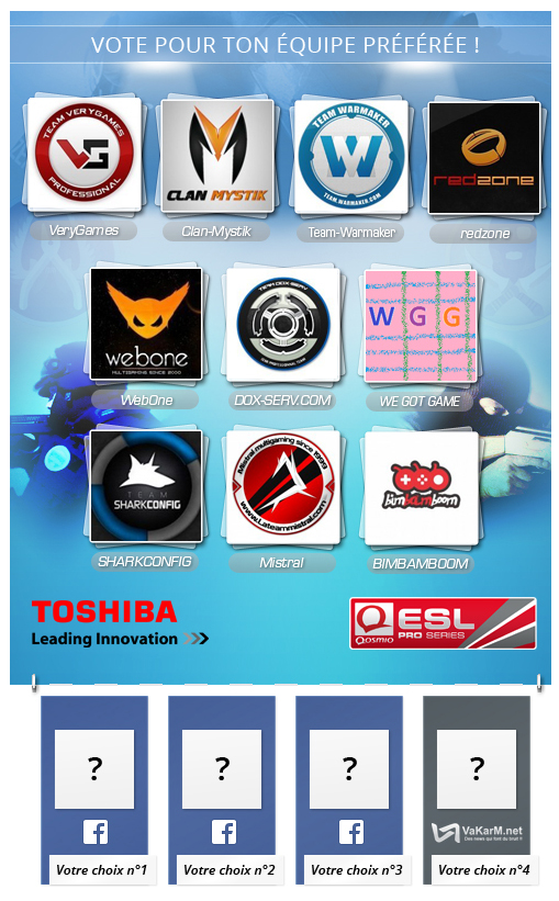 Votez pour les premieres équipes qualifiées aux EPS 2013 Votez pour les premieres équipes qualifiées aux EPS 2013